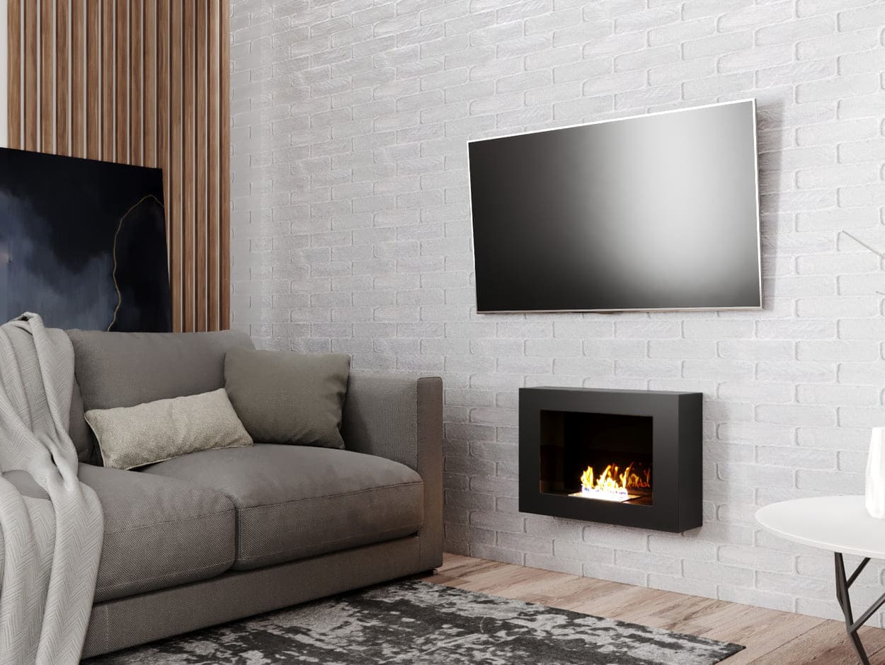 Биокамин "Русский огонь" Лайт 550N настенный с защитным и декоративным стеклом по цене 19 900 руб.