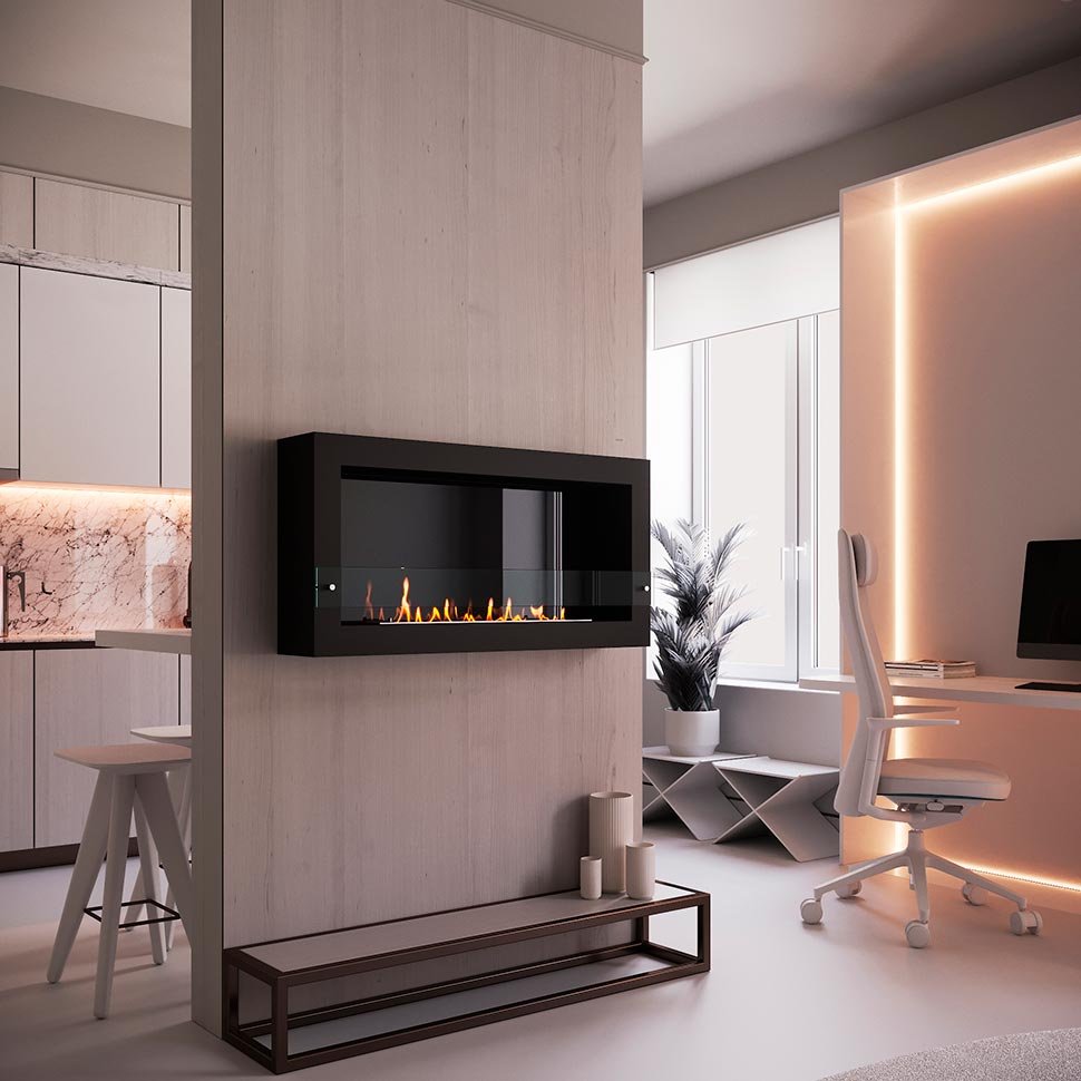 Биокамин SteelHeat WALL ONE 1100 черный, стемалит Биокамин SteelHeat WALL ONE 1100 черный, стемалит по цене 46 620 руб.