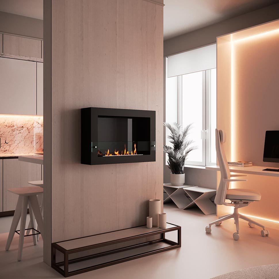 Биокамин SteelHeat WALL ONE 800 черный, стемалит Биокамин SteelHeat WALL ONE 800 черный, стемалит по цене 29 505 руб.