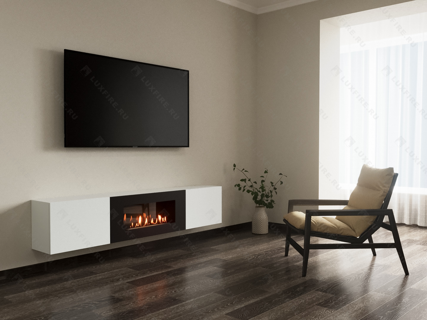 Тумба ТВ Lux Fire "Енисей" настенная 2000 матовая, белая с биокамином 900 Тумба ТВ Lux Fire "Енисей" настенная 2000 матовая, белая с биокамином 900 по цене 92 997 руб.