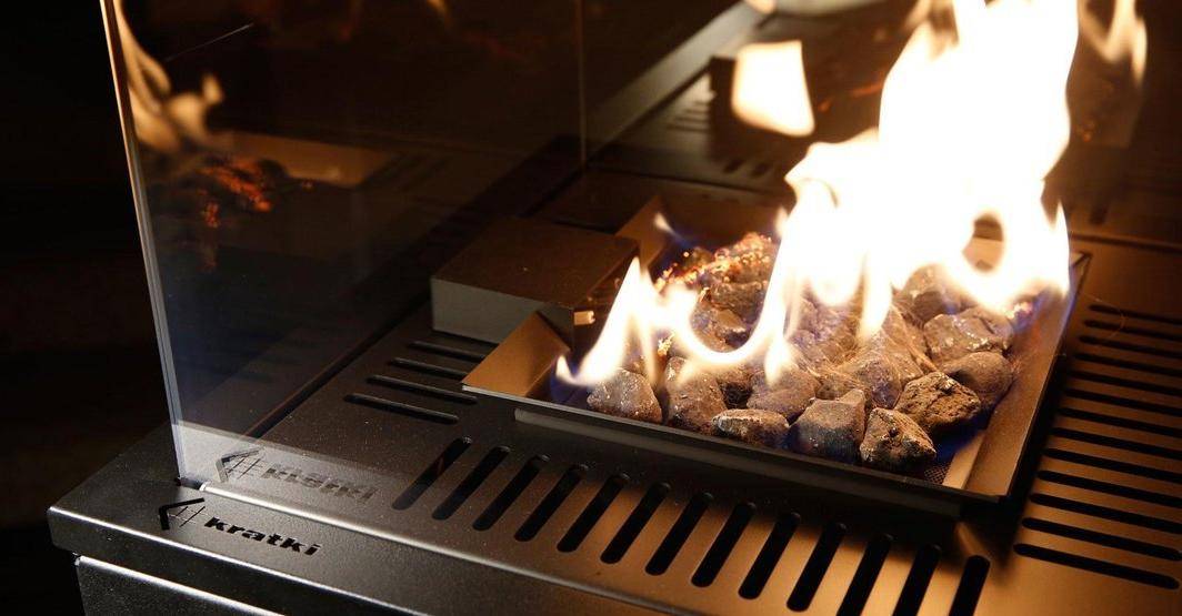 Газовый нагреватель Kratki PATIO/M/G31/37Mbar/CZ, черное стекло, с ручным управлением