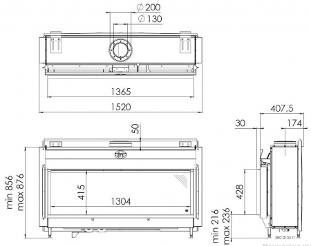 Газовый камин DRU Metro 130XT-41 RCH