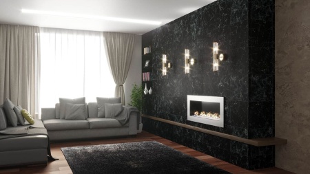 Биокамин "Русский огонь" Хай-тек 1200V встраиваемый с защитным стеклом по цене 40 250 руб.