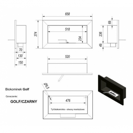 Биокамин Kratki GOLF VERTICAL, TUV Биокамин Kratki GOLF VERTICAL, TUV по цене €155