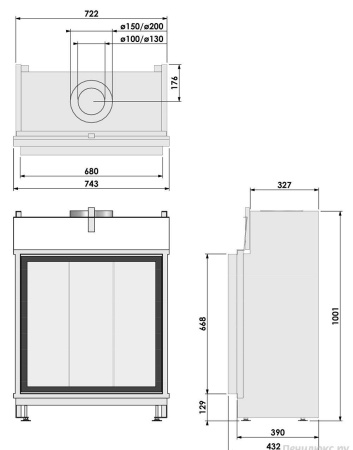 Газовый камин BellFires Original Topsham Large